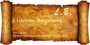 Lichtner Bernadett névjegykártya